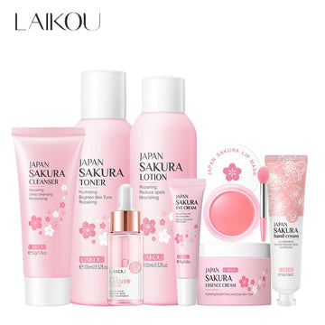 8Pcs Sakura Facial Skin Care Set – Hydrating & Nourishing Beauty Essentials